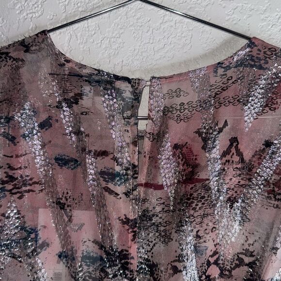 NWT IRO Wobam Printed Metallic Fil Coupé Silk Mini Dress Pink FR 34/ XS Revolve - Picture 8 of 16